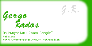 gergo rados business card